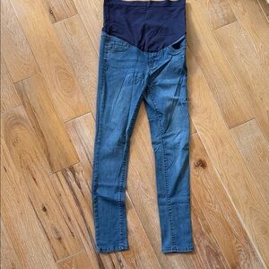 Distressed Pinkblush Blue Maternity Jeggings